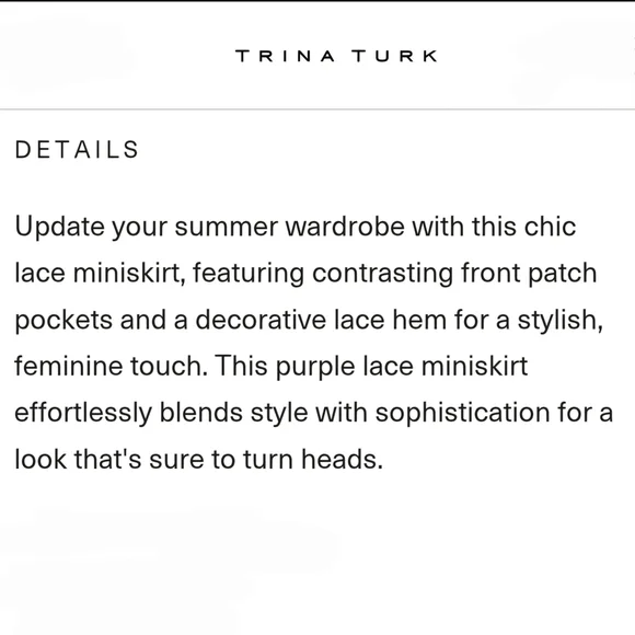 Trina Turk Flores Skirt Lace Violetta - Picture 7 of 15